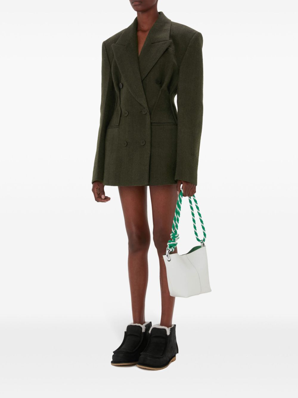 JW Anderson double-breasted hourglass blazer - Green