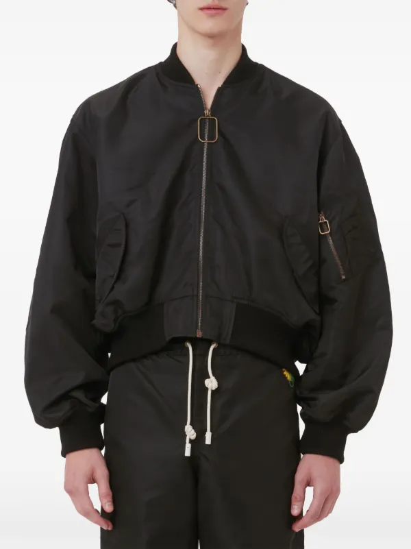 JW Anderson curved hem Bomber Jacket Black FARFETCH AU