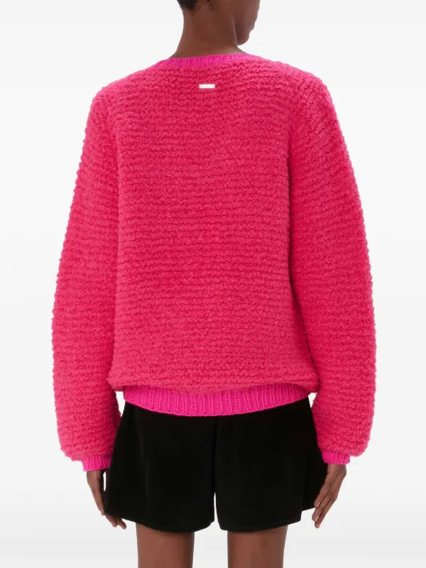 JW Anderson ブークレ Vネックセーター | ピンク | FARFETCH JP