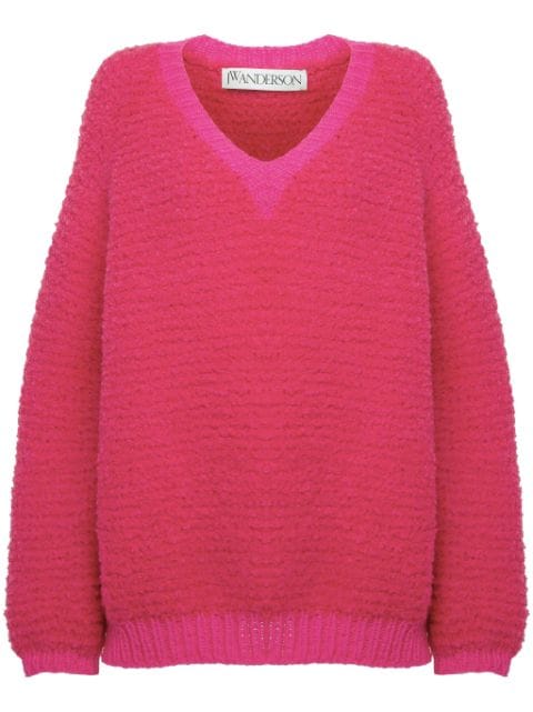 bouclé V-neck sweater