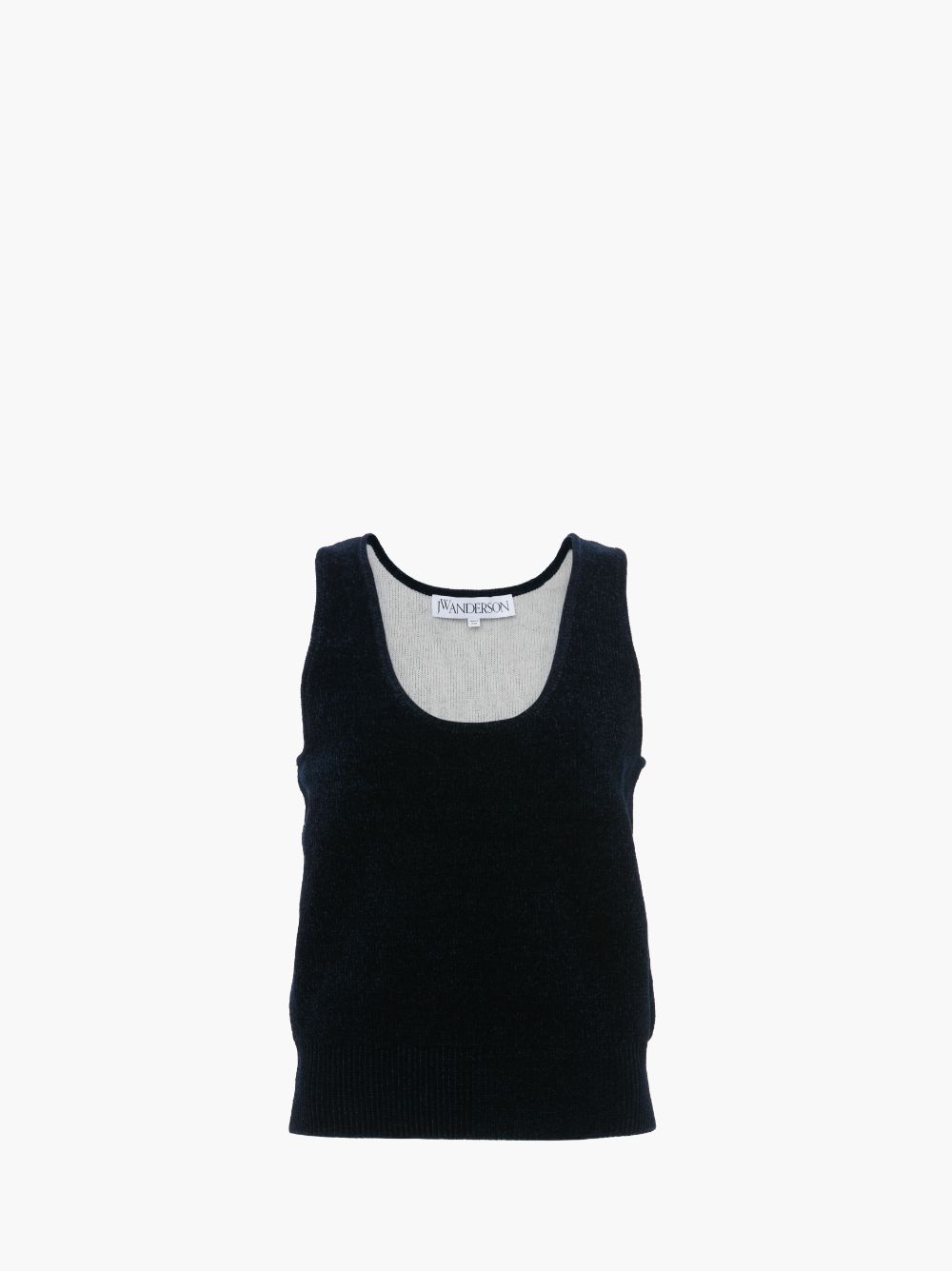 Shop Jw Anderson Chenille Tank Top In 888 Navy