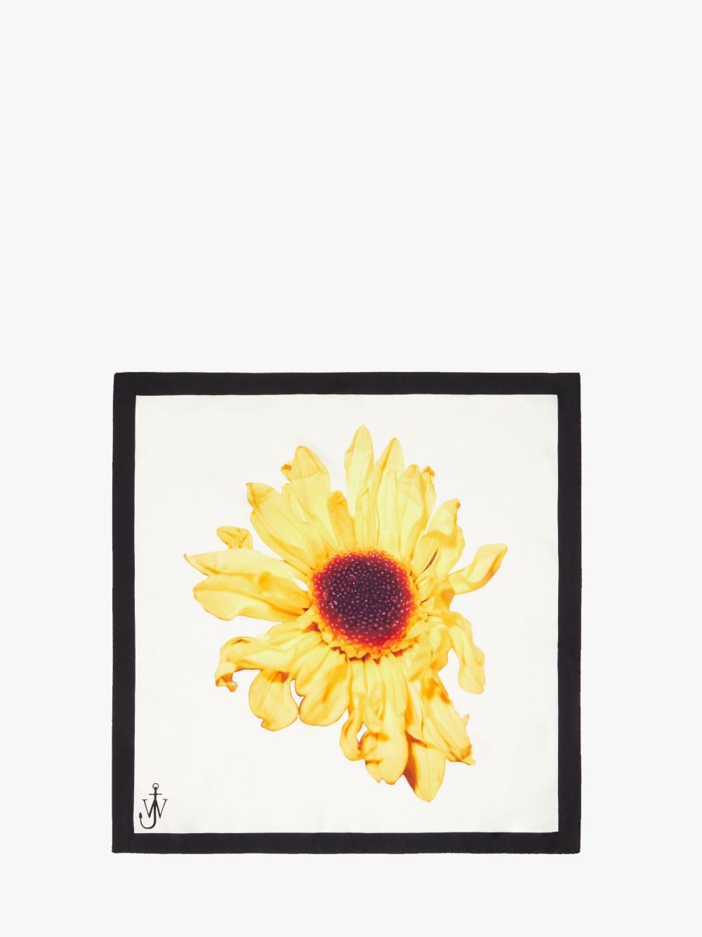 Shop Jw Anderson Silk Scarf - Sunflower Print In White