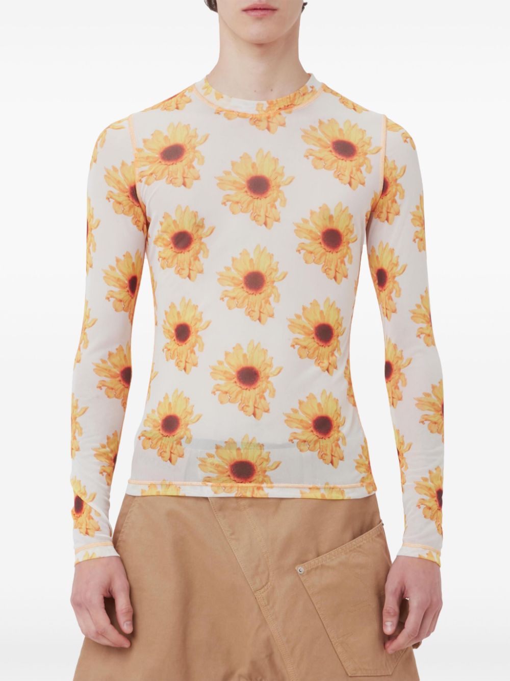 JW Anderson floral-print sheer top Women