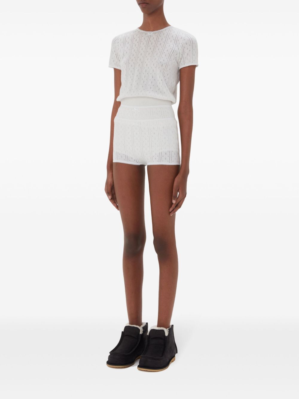 JW Anderson Pointelle top met kapmouwen - Wit