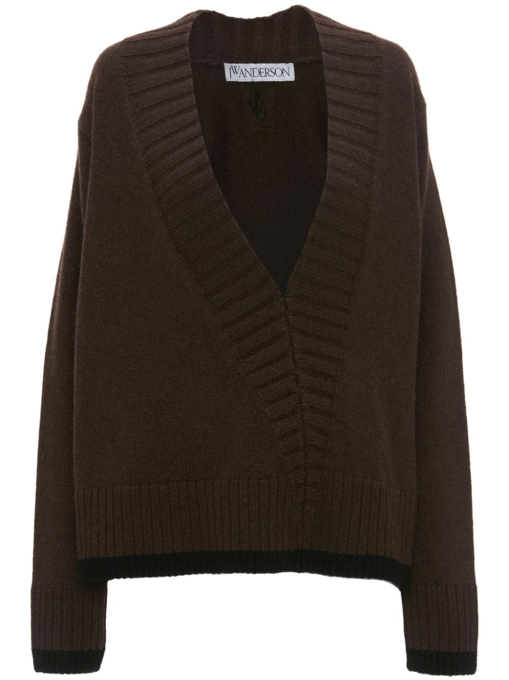 slanted V-neck sweater