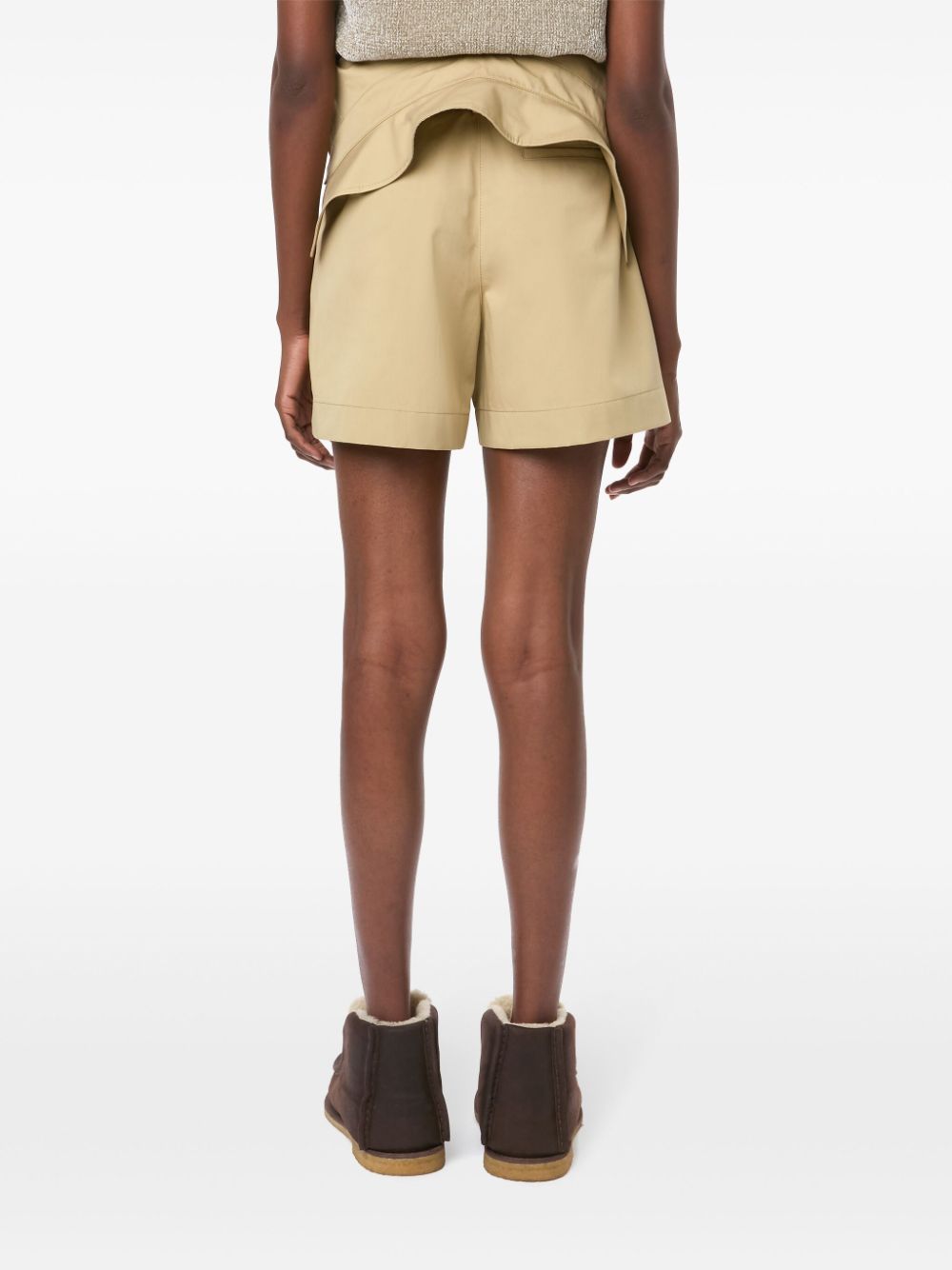 Shop Jw Anderson Fold-over Trench Shorts In Neutrals