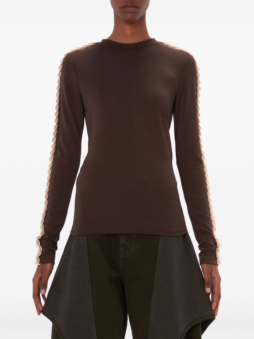 JW Anderson pleated-trim long-sleeve top Women