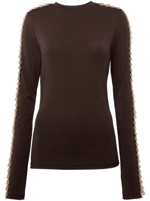 JW Anderson pleated-trim long-sleeve top Women