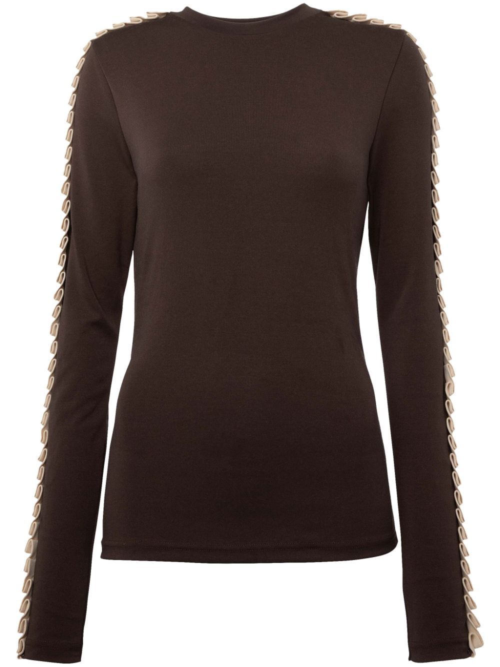 JW ANDERSON PLEATED-TRIM LONG-SLEEVE TOP