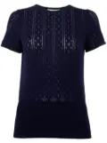 JW Anderson logo-embroidered pointelle top - Blue