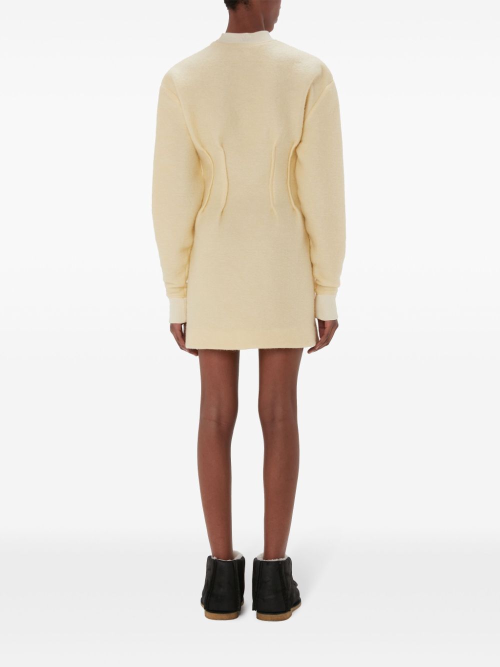 Shop Jw Anderson Long-sleeve Hourglass Dress In Yellow