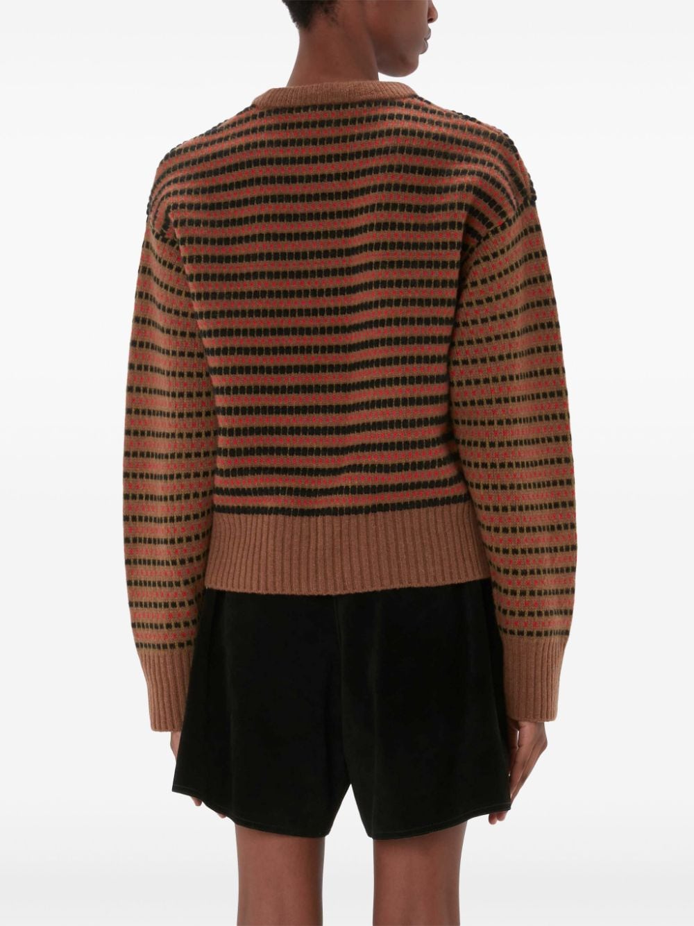 JW ANDERSON STRIPED-JACQUARD WOOL SWEATER 