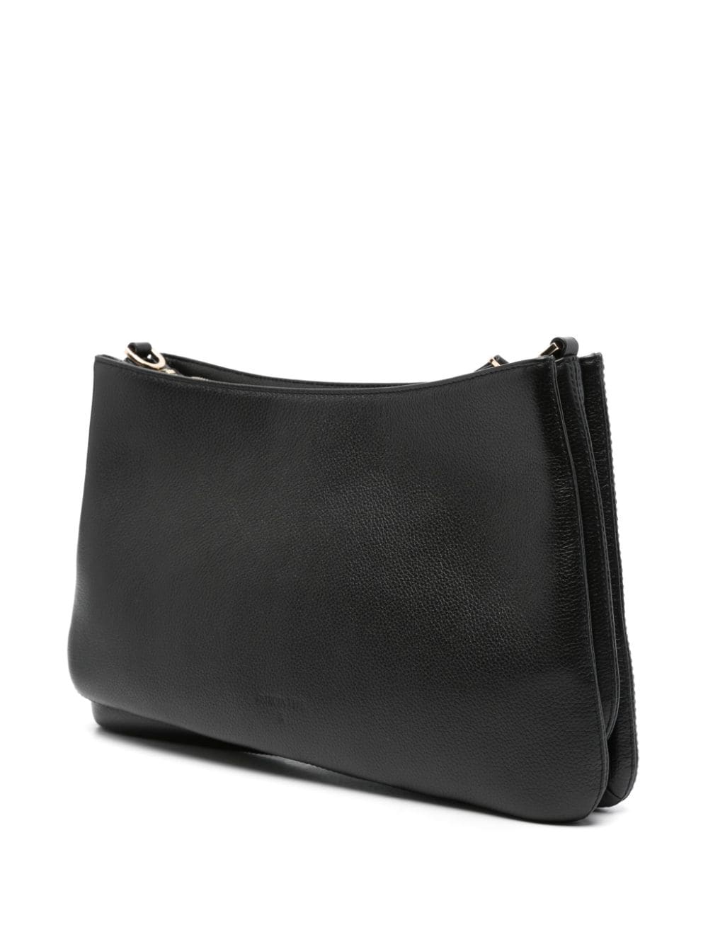 Patrizia Pepe Fly-logo leather shoulder bag - Zwart