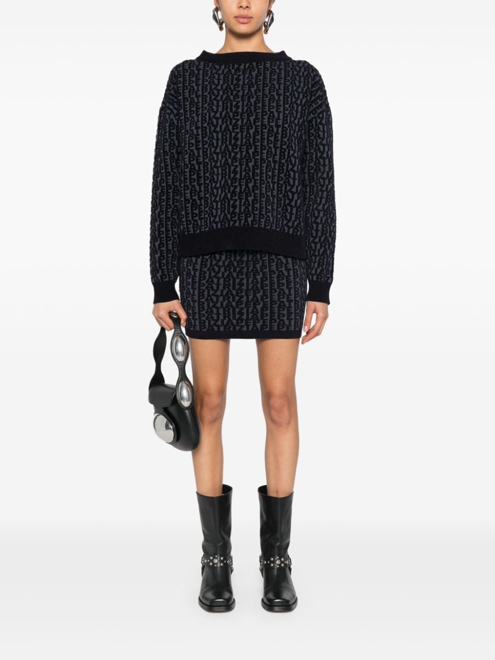 Image 2 of Patrizia Pepe logo-jacquard sweater