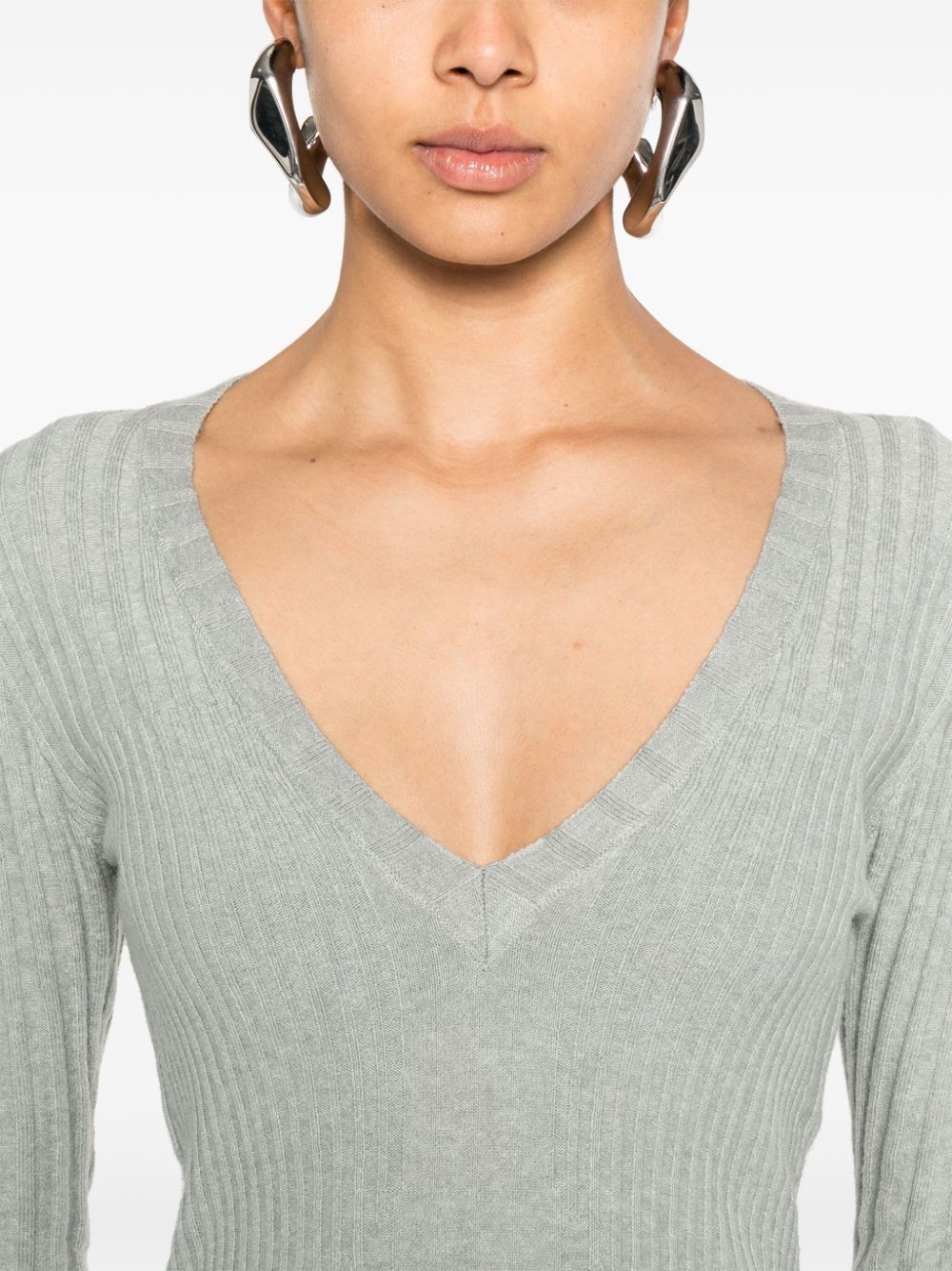 Shop Patrizia Pepe Stud-embellished Sweater In Grey