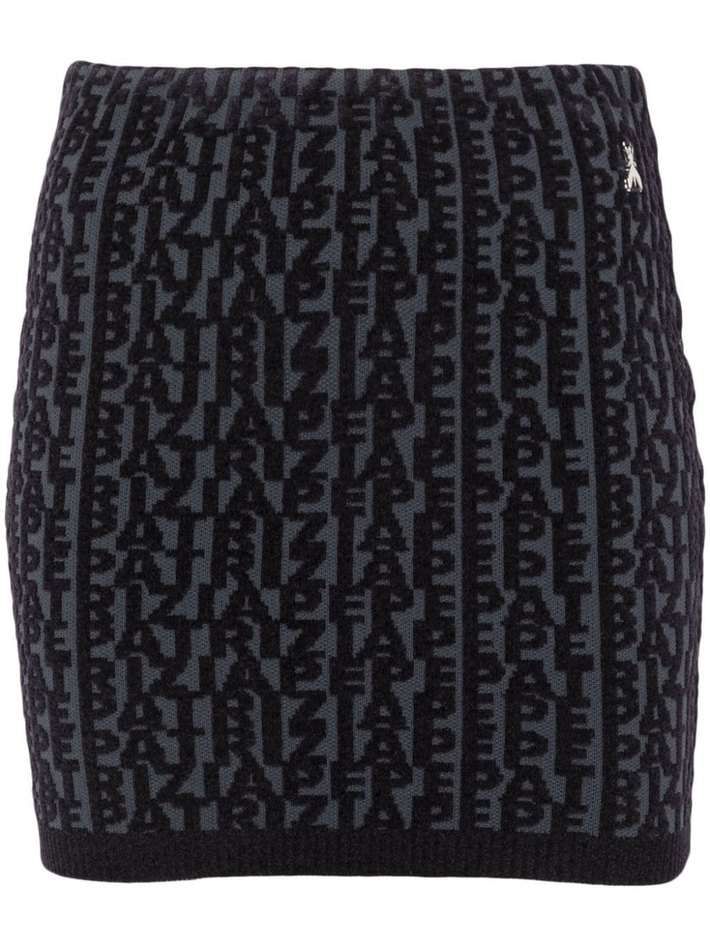 Shop Patrizia Pepe Logo-jacquard Mini Skirt In Blue