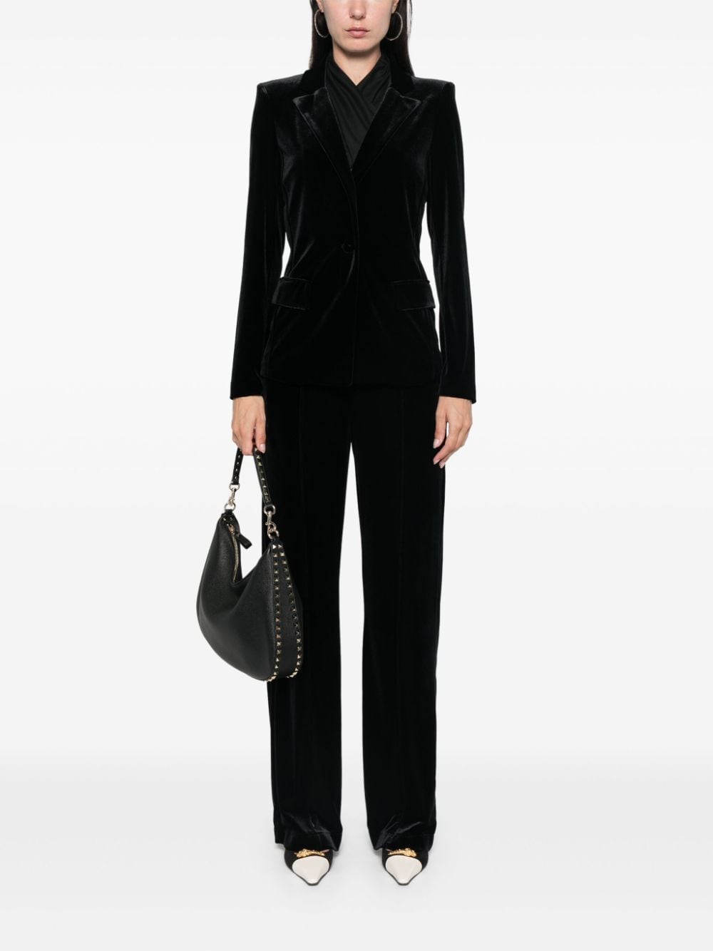 Patrizia Pepe Fluwelen blazer - Zwart