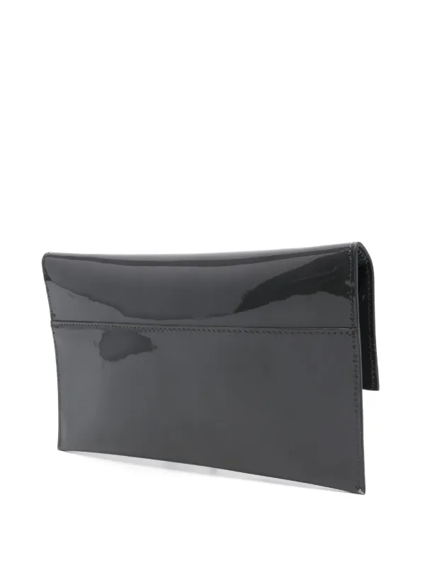 Dark grey patent clutch bag hotsell