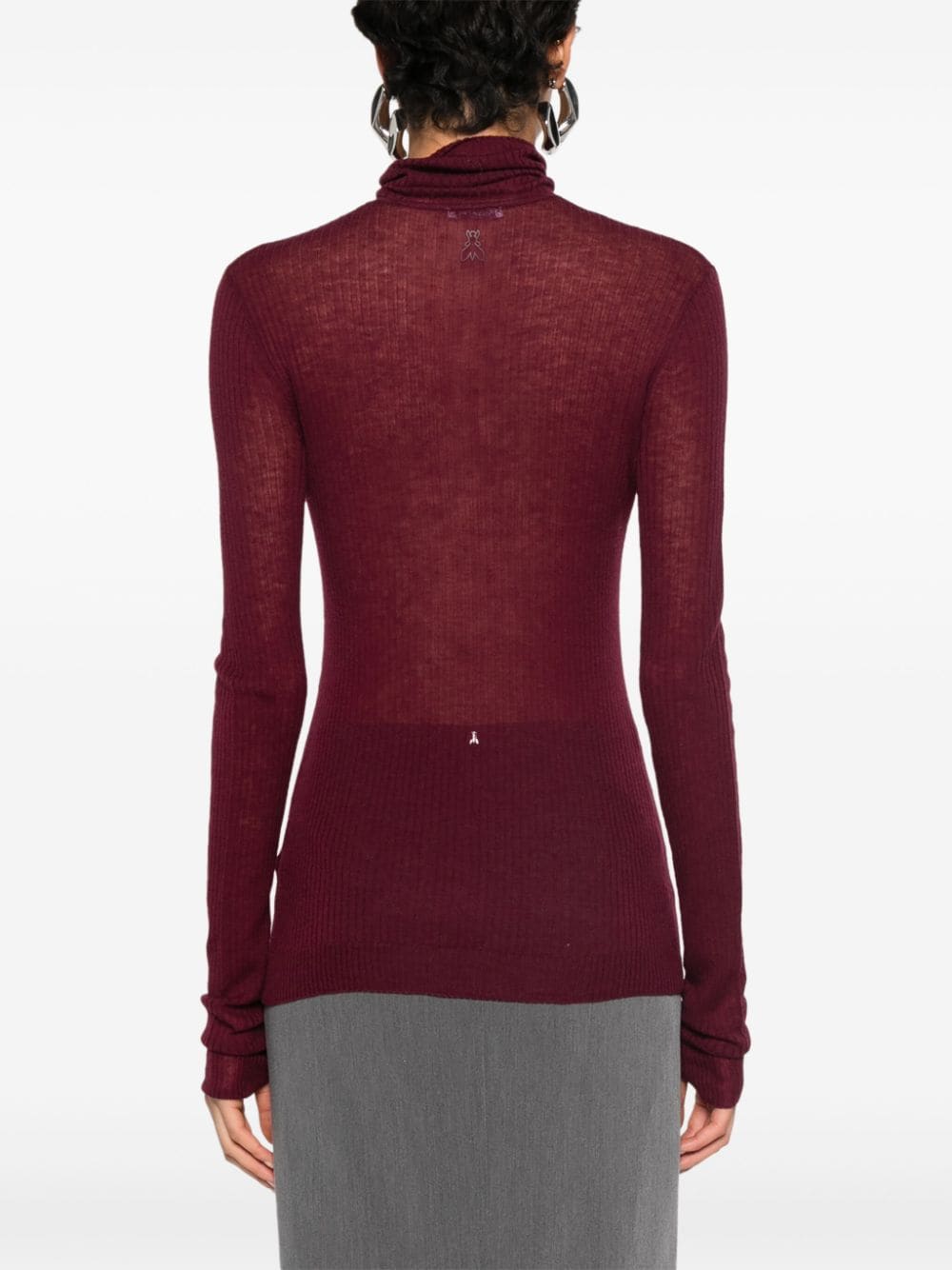 Shop Patrizia Pepe Ribbed-knit Sweater In Red