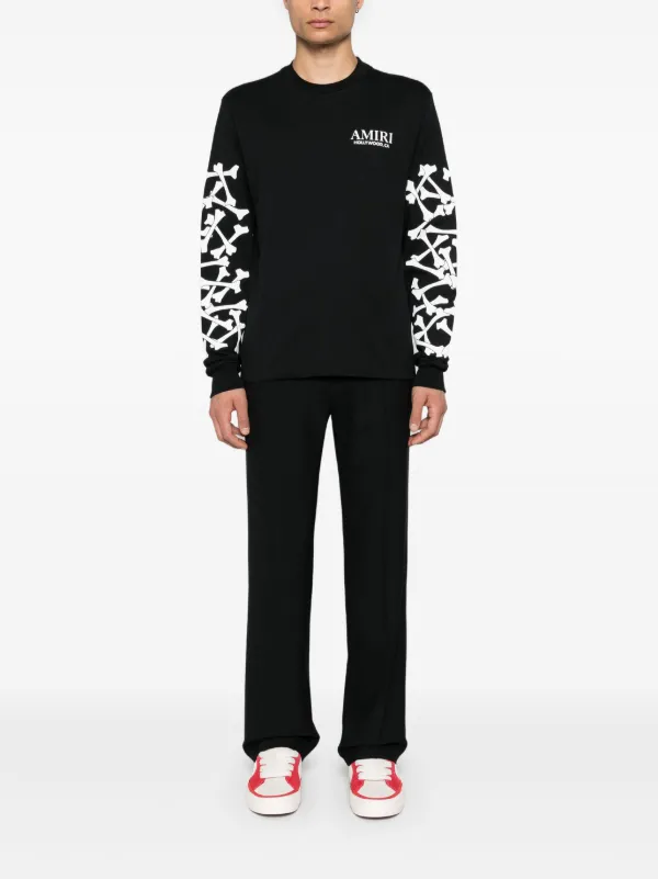 【関税込み】AMIRI ブラック Bones Stacked Tシャツ AMIRI Bones Stacked Cotton T-shirt | Black | FARFETCH BH
