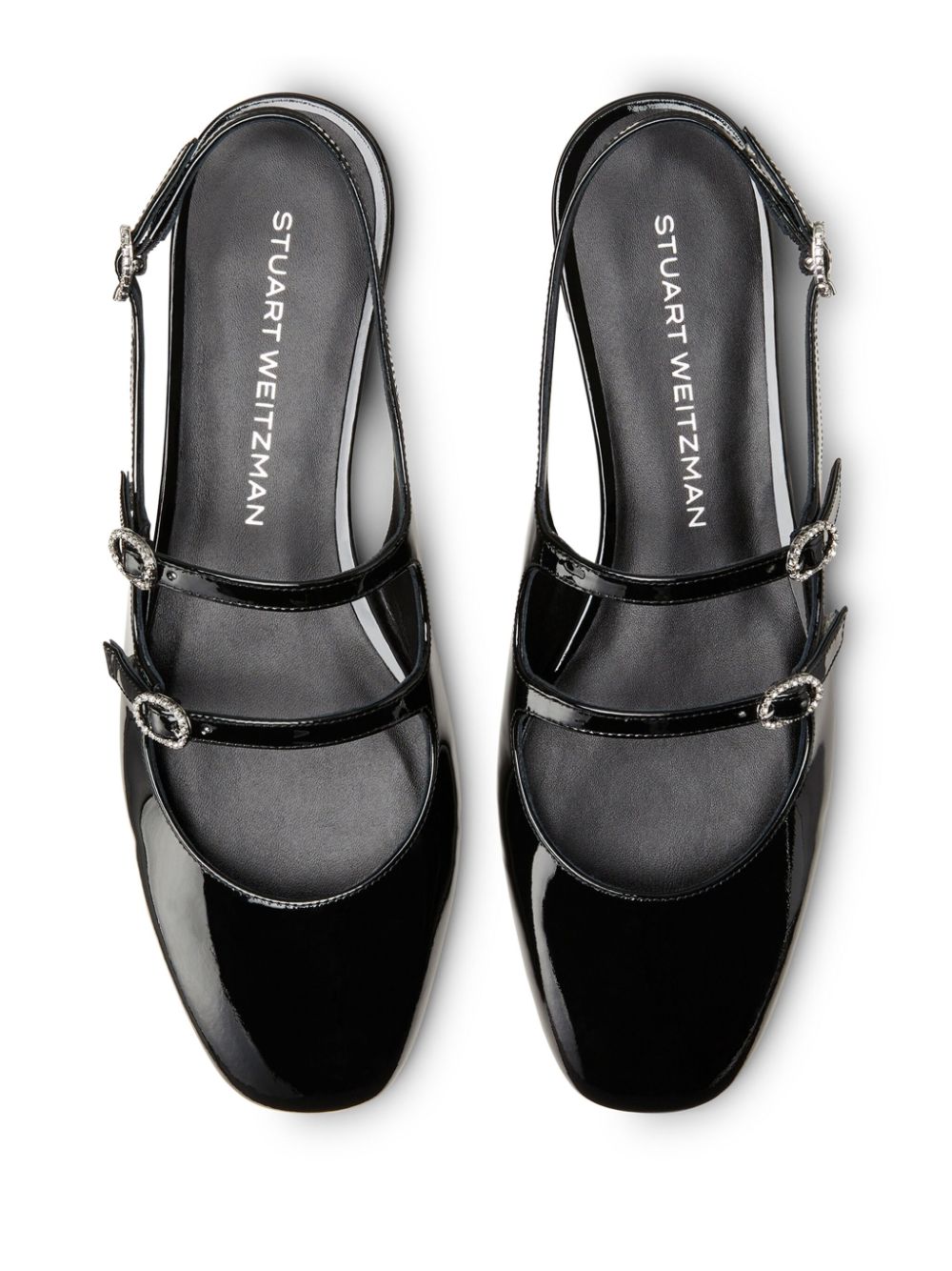 Stuart Weitzman Benni MJ slingback ballerina shoes Black