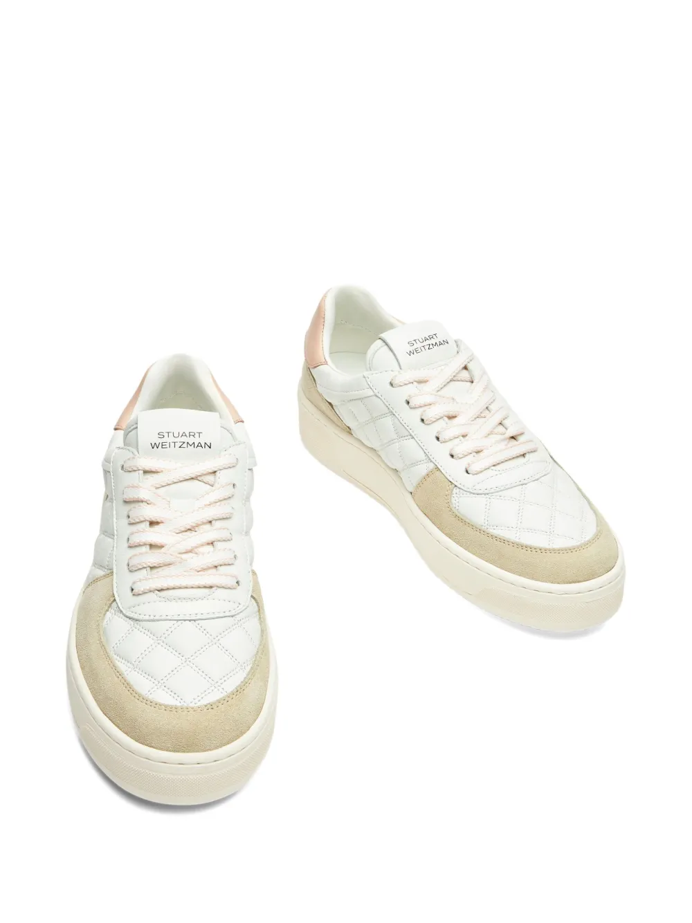 Stuart Weitzman quilted platform trainers Neutrals