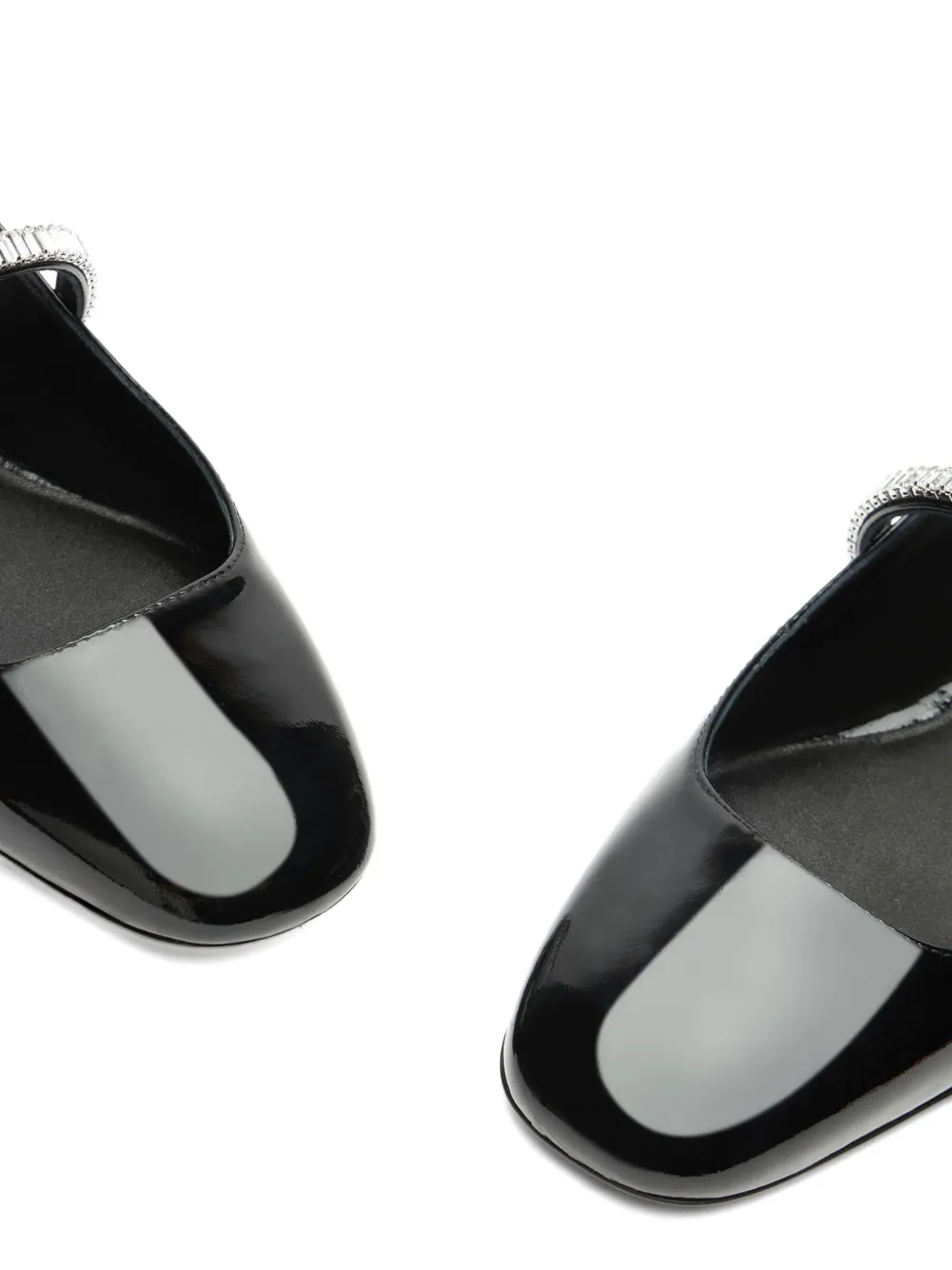 Stuart Weitzman crystal-embellished slingback flats Black