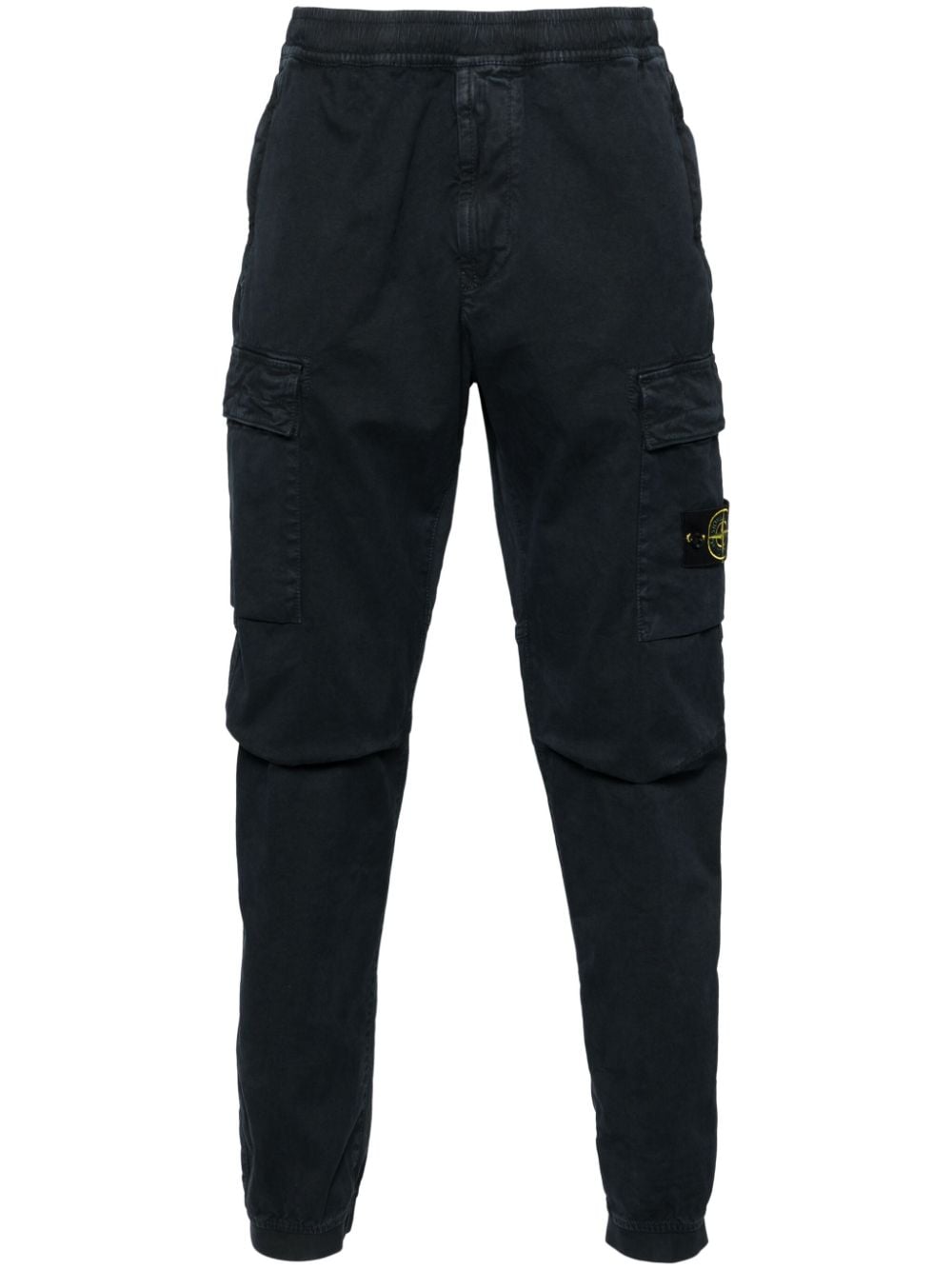 Shop Stone Island Compass-badge Cargo Trousers In Blue