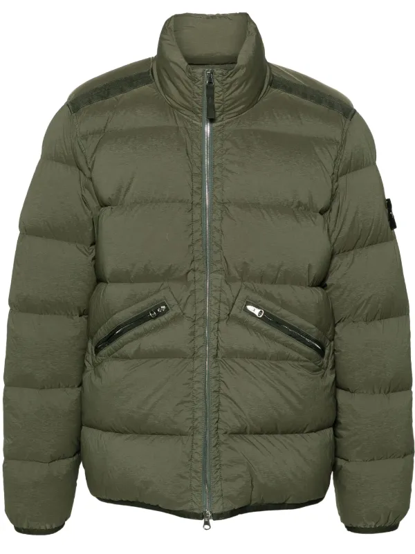 Stone Island Compass badge Puffer Jacket Green FARFETCH UK