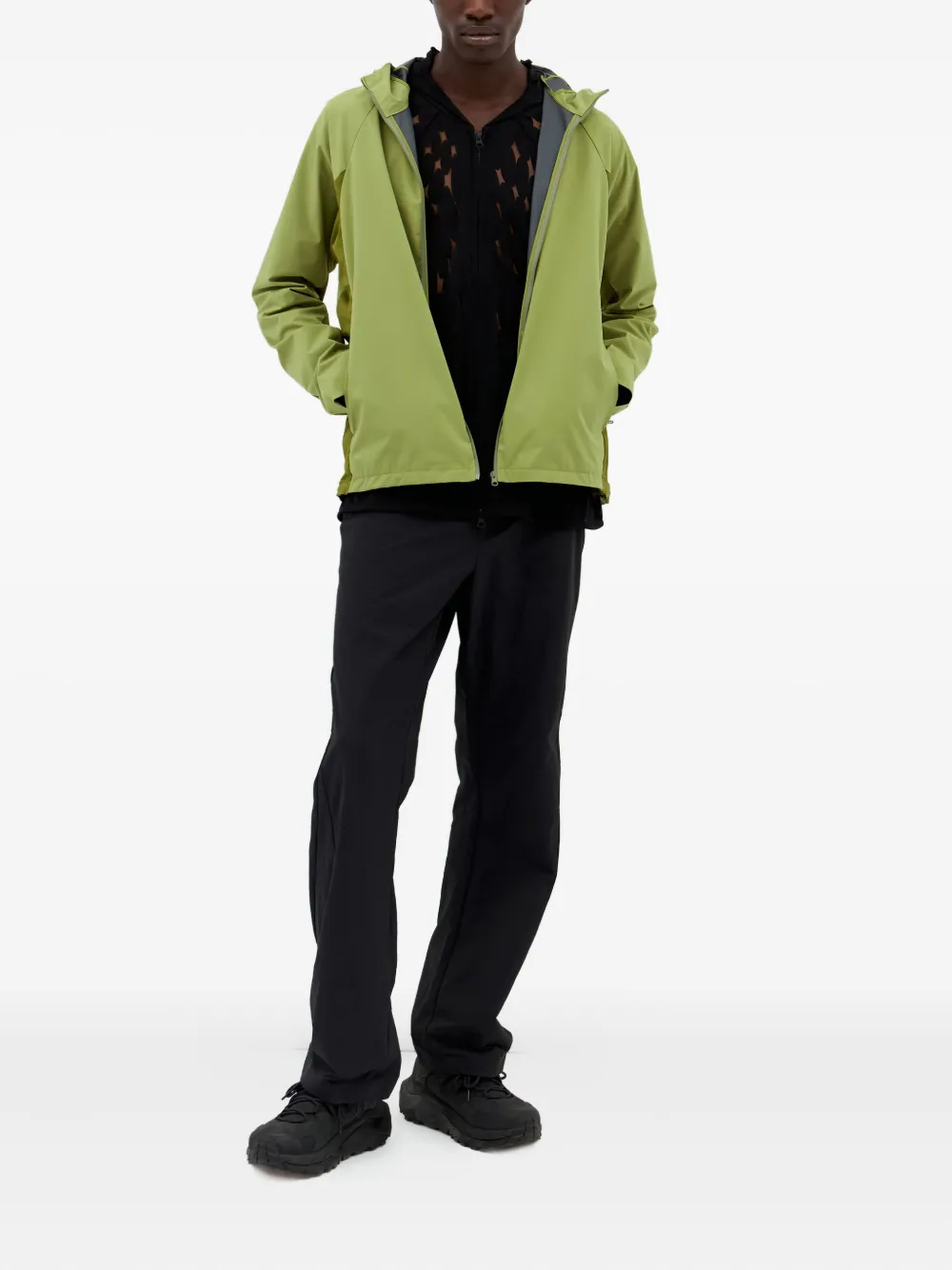 Post Archive Faction hooded panelled jacket Groen