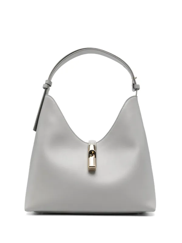 Furla Leather Shoulder Bag Grey FARFETCH