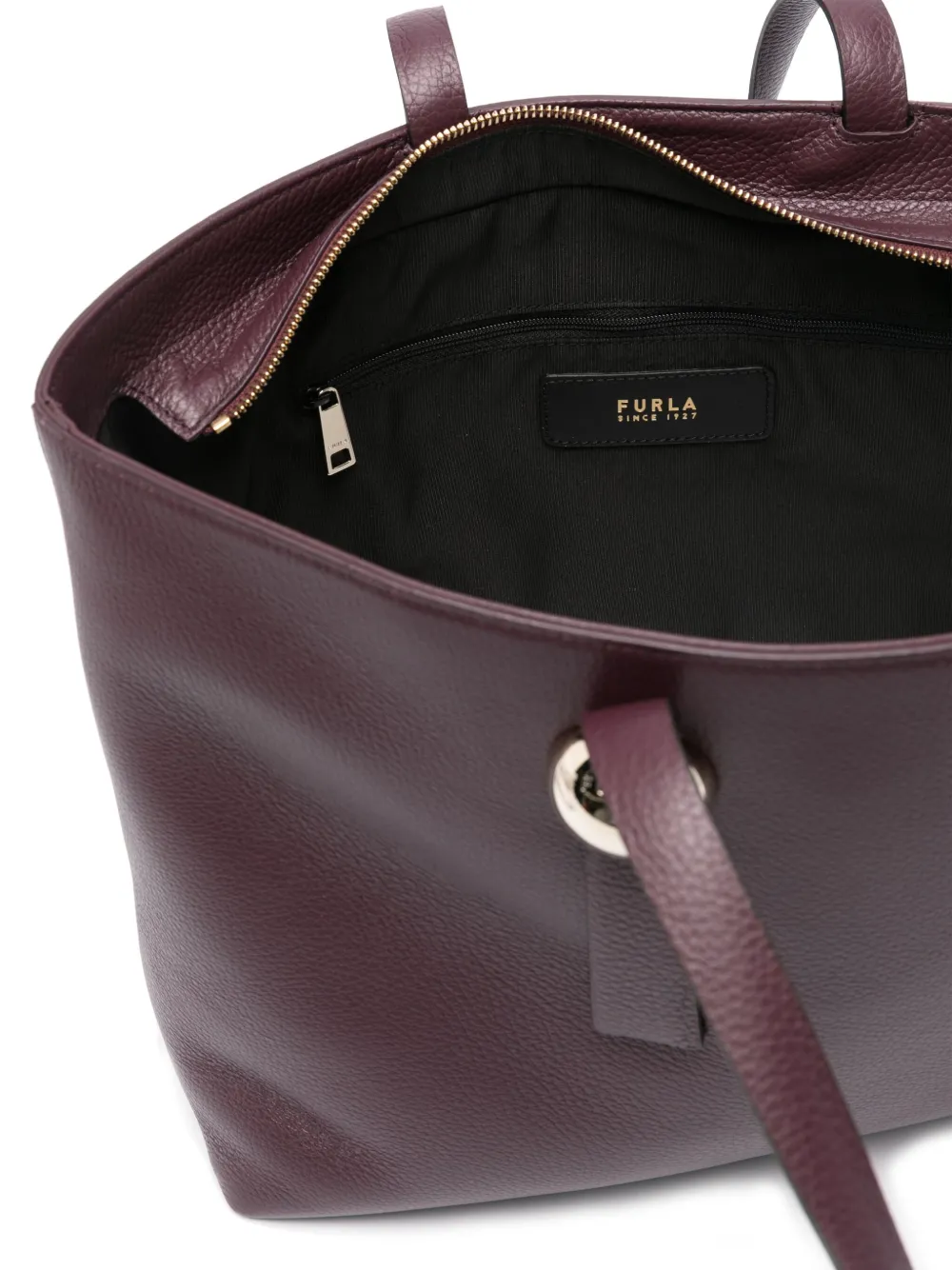 Furla Leather Tote Bag In Purple