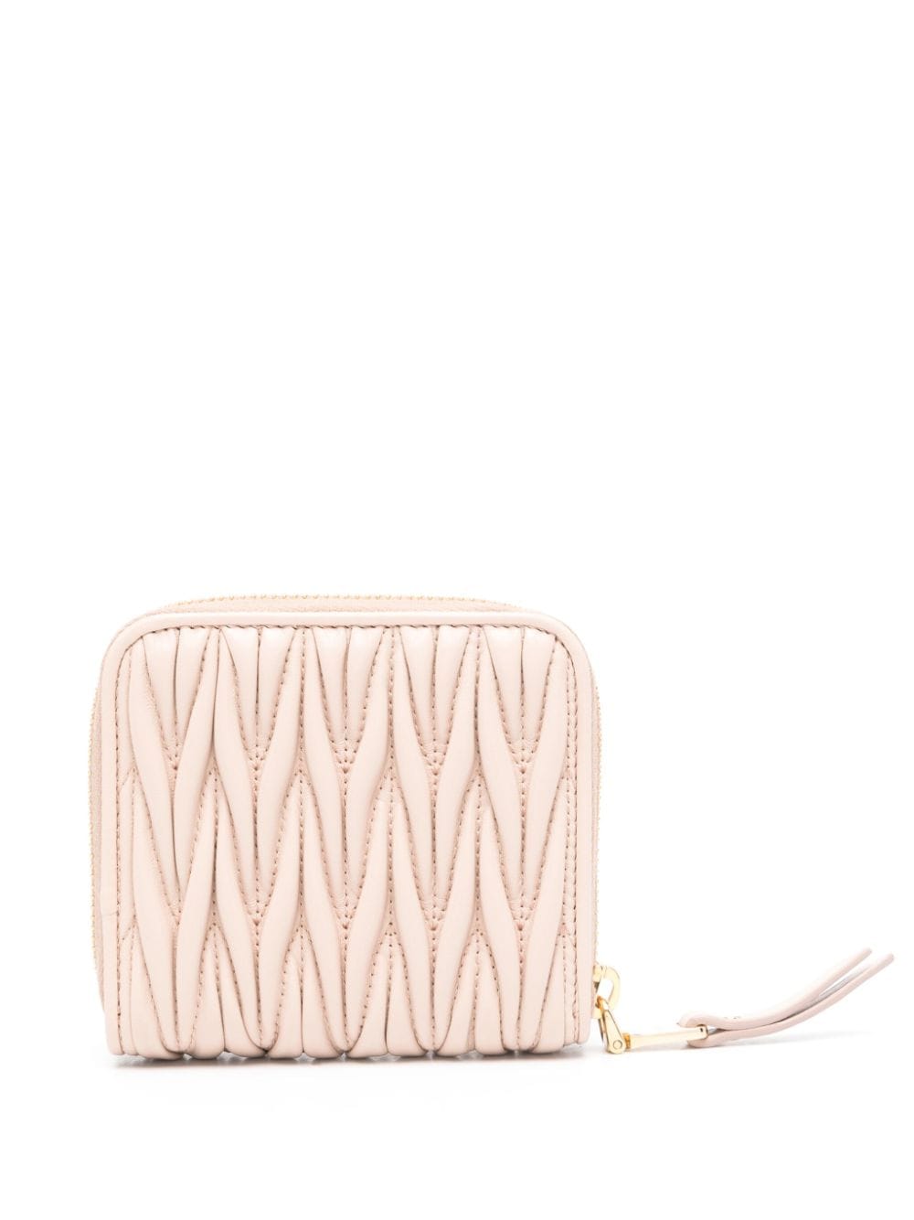 Shop Miu Miu Matelassé Wallet In Rosa