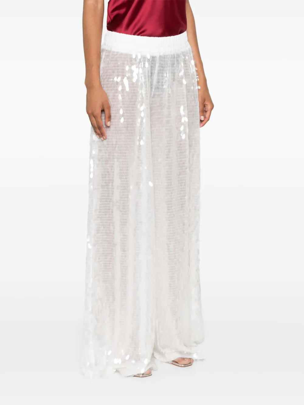  Norma Kamali High-waist Flared Trousers - White 