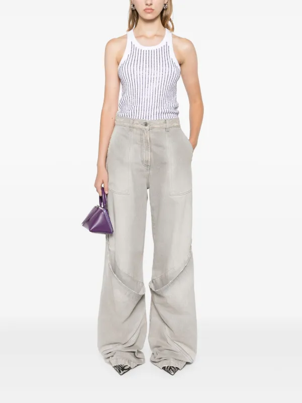 The Attico crystal-embellished Tank Top | White | FARFETCH
