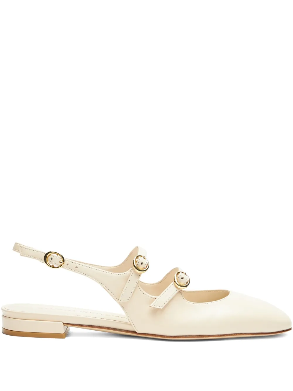 Stuart Weitzman slingback buckle flats Neutrals