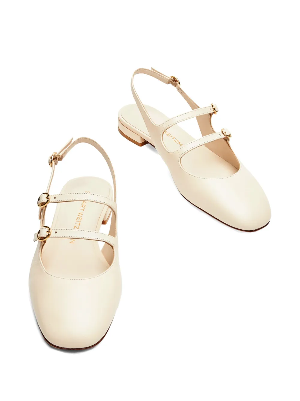 Stuart Weitzman slingback buckle flats Neutrals