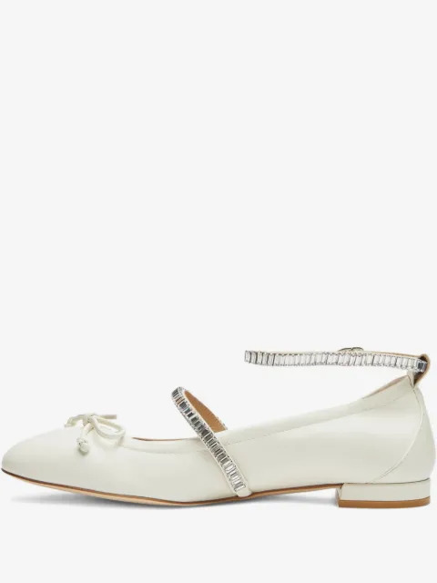 Stuart Weitzman 晶饰蝴蝶结平底鞋