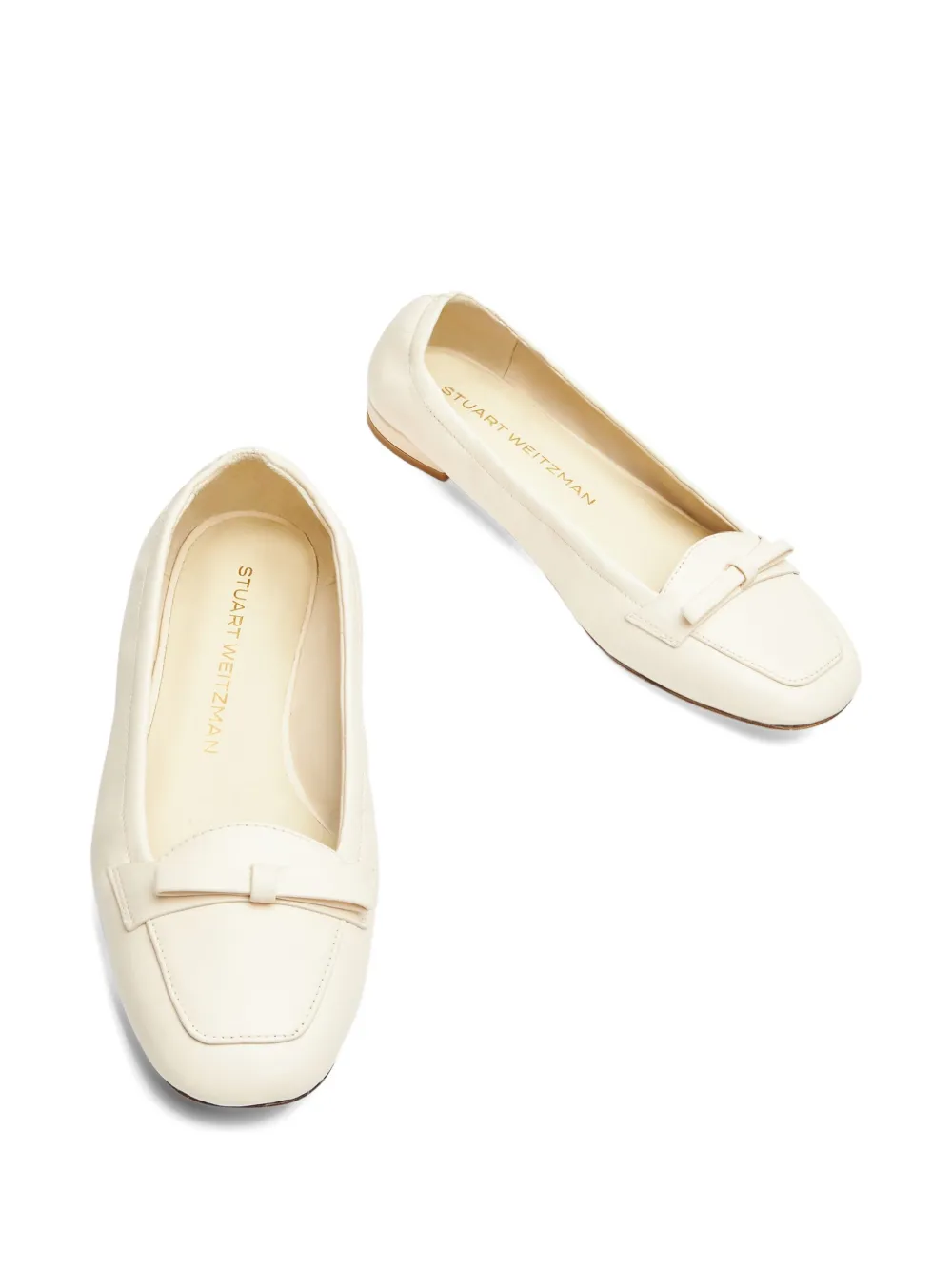 Stuart Weitzman bow-detail leather loafers White