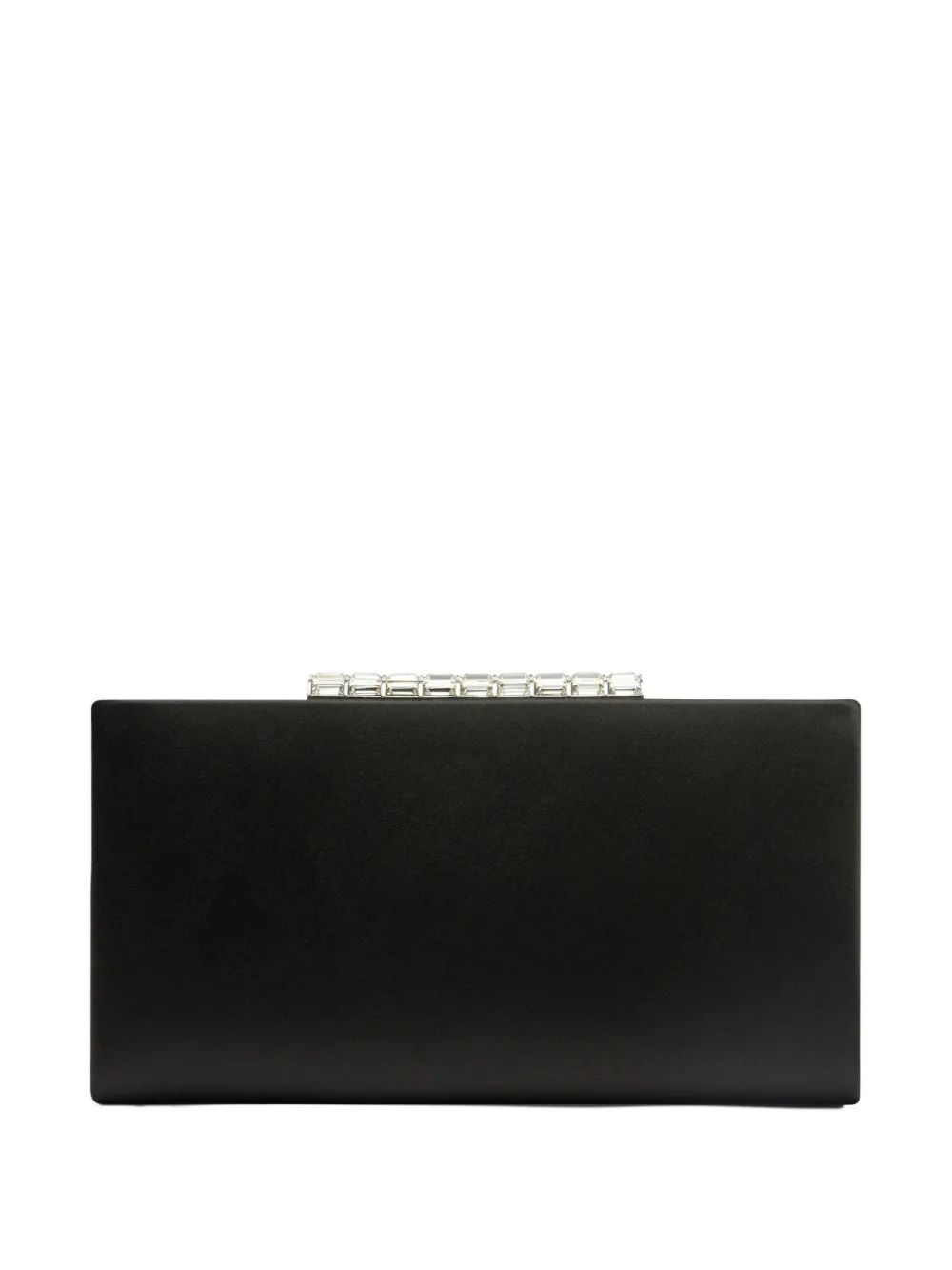 Stuart Weitzman crystal-embellished satin clutch Zwart