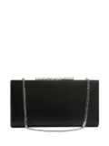 Stuart Weitzman crystal-embellished satin clutch - Black