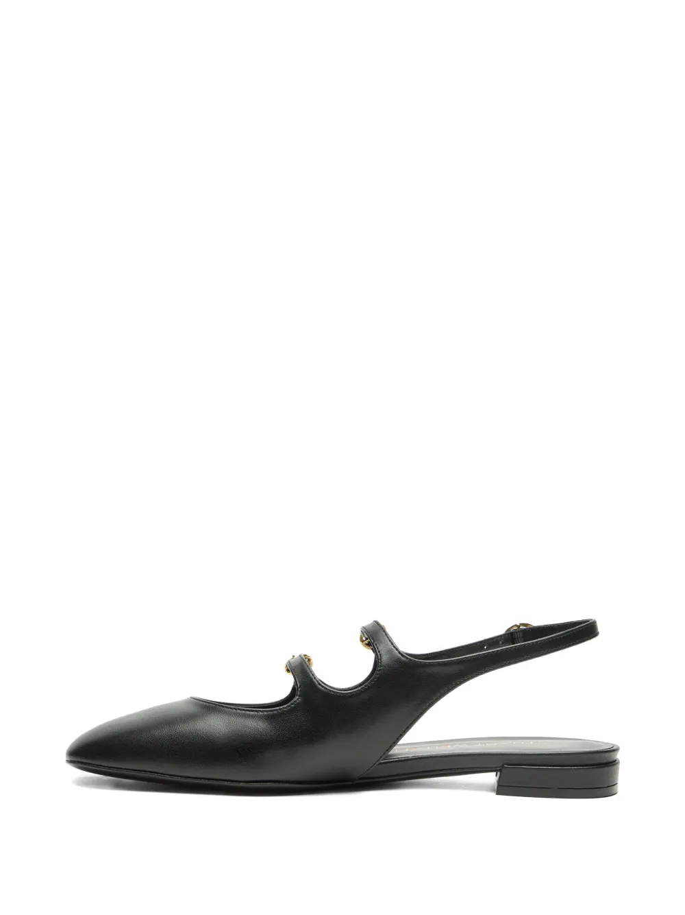 Stuart Weitzman slingback buckle flats Black