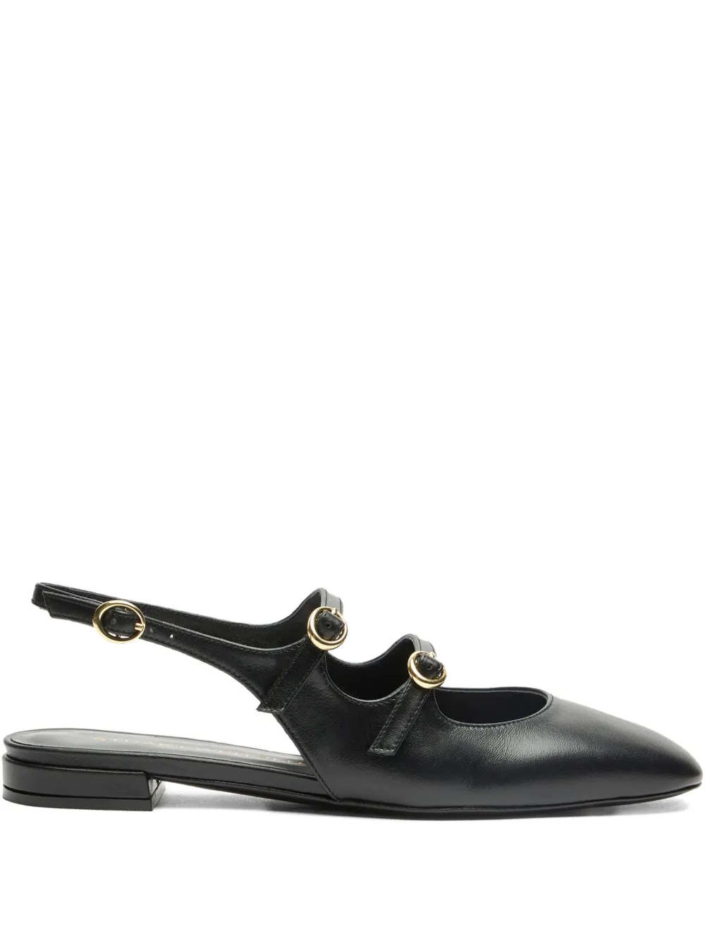 Stuart Weitzman slingback buckle flats Black