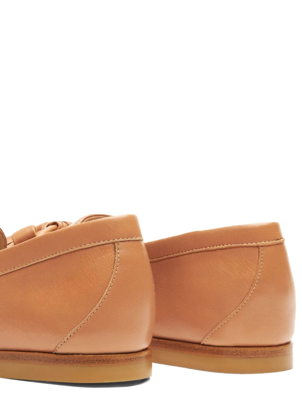 Stuart Weitzman tassel leather loafers Brown