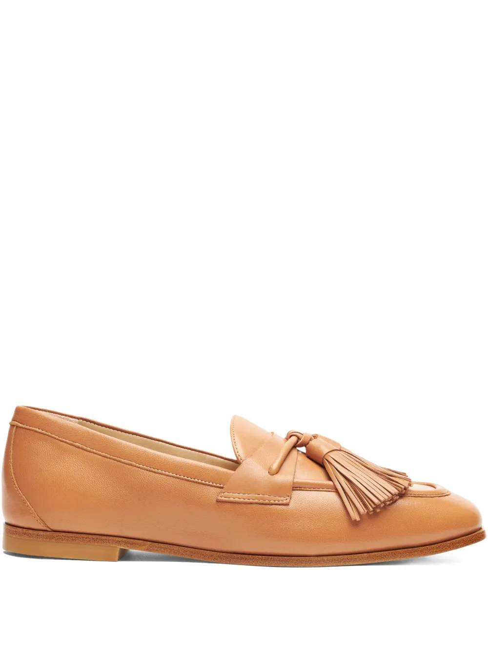 Stuart Weitzman tassel leather loafers Brown
