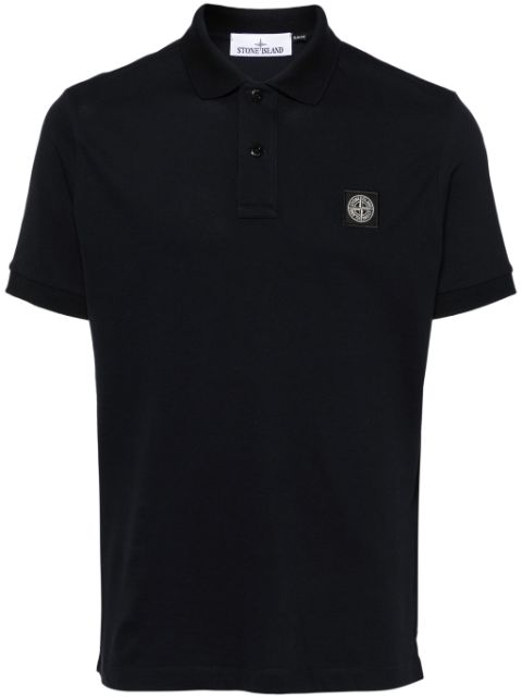 Stone Island playera tipo polo de piqué con distintivo Compass