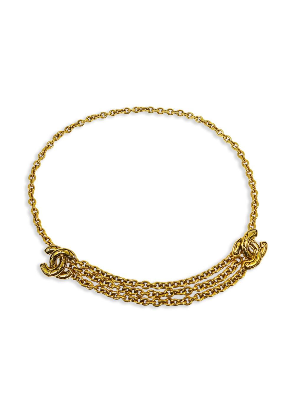 Pre-owned Chanel 1990-2000s Cc Chain Belt In Gold