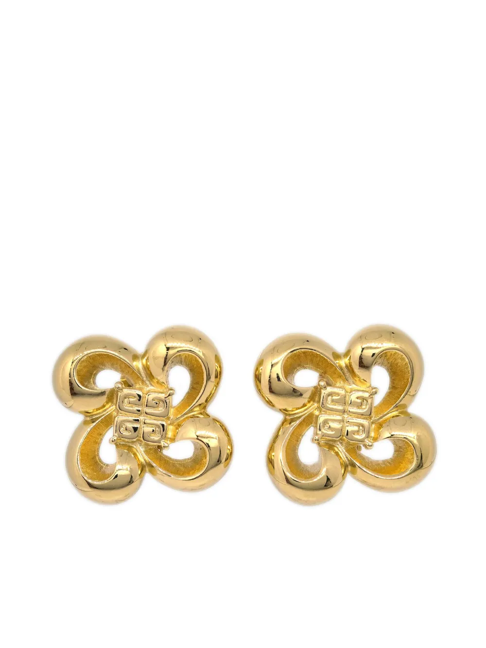 Givenchy Pre-Owned 1990-2000 4G flower clip-on earrings - Gold