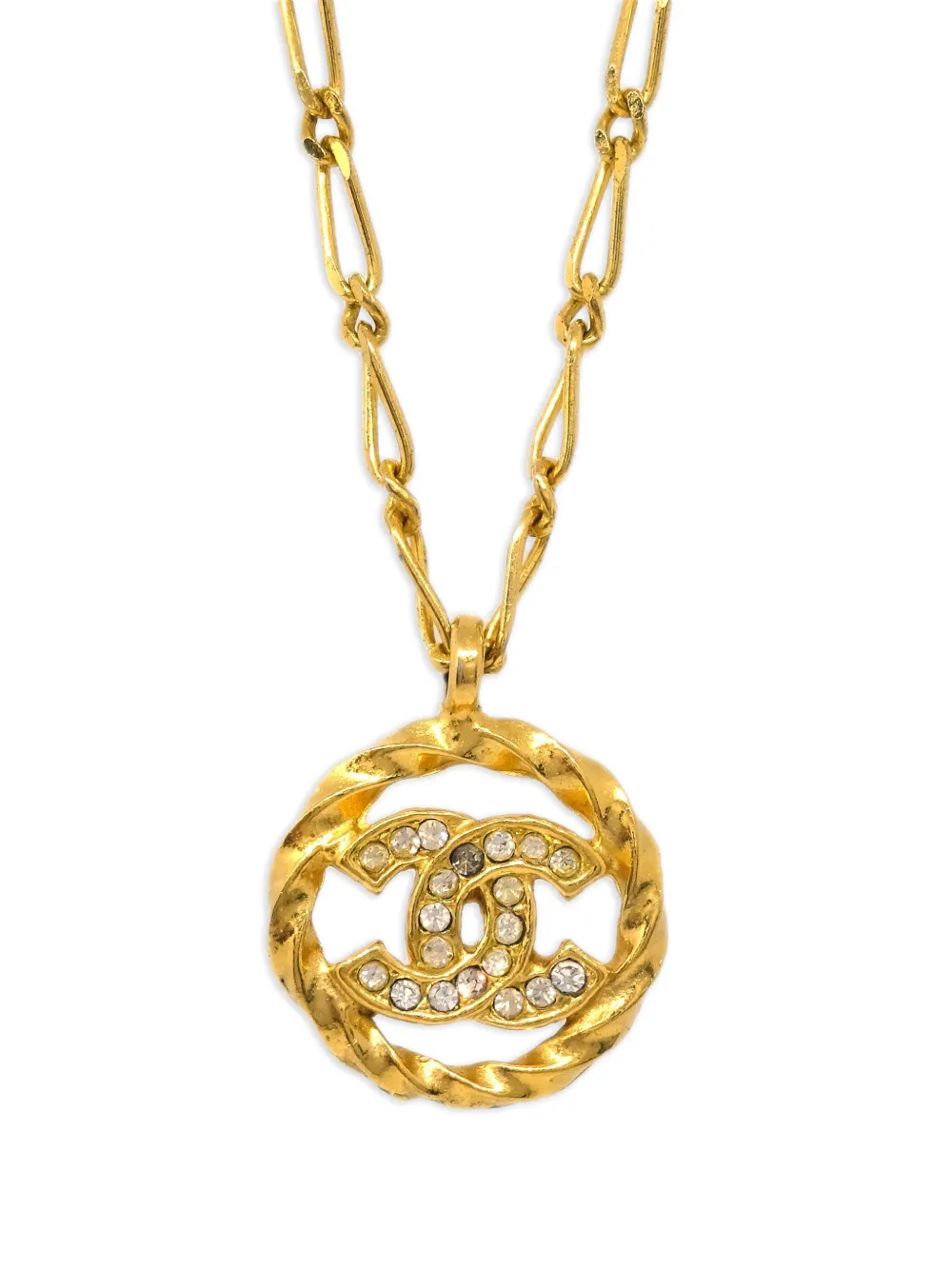 CHANEL Pre-Owned 1982 Medallion schakelhalsketting - Goud