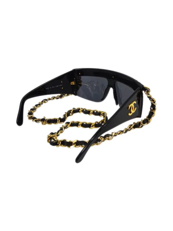 CHANEL Pre-Owned 1990-2000s チェーン サングラス | ブラック